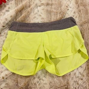 size 6 yellow lululemon shorts